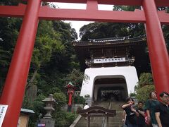 江島神社鳥居です。さぁ、登るよ