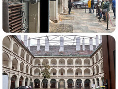 道を歩いていると白馬がチラッと見えました。

王宮敷地内にあるスペイン乗馬学校の厩舎のようです。

奥の建物は美術館だったようですが、この時は何かわからなかったので踏み込まず（小心者です…笑）。