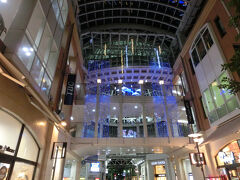 大満足の夕食でしたが、やはり、うどんを食べるという旅の主目的を忘れるわけにはいきません。幸いにもあとうどん１杯ぐらいはお腹に入りそうな余裕はあったので、「締めのうどん」を食べられる店を求めて、再び繁華街を歩き始めます。商店街のアーケードが東西南北に張り巡らされ、電飾なども見られ、夜８時頃になっても賑やかさは全く衰えません。