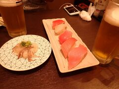 ホテル近くの回転ずし「金ぱ銀ぱ」で夕食