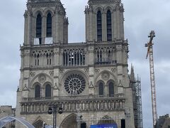 ノートル・ダム橋を渡り、
シテ通り。
2019年4月火災で被害を受けた
ノートルダム大聖堂。
着々と修復工事が進んでいます。
周りには人がたくさん。
2024年末には一般公開が予定。
次回は是非、伺いたいです。