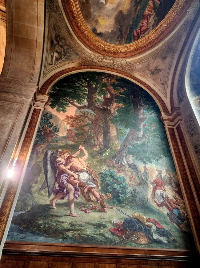 ドラクロワ【天使と闘うヤコブ】この戦いに勝利したヤコブが神様から「イスラエル（神をまもる者）」を名乗る事を許され、後のイスラエルの国の語源になったそうです。