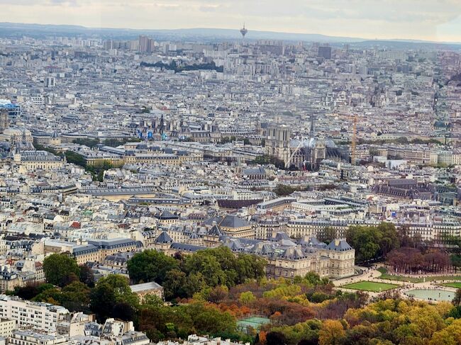 17:32　『リュクサンブール公園』『ノートルダム大聖堂』『パリ市庁舎』が見えます。