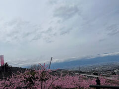 花鳥山展望台に行ってみました。
ここからは甲府盆地が一望でき、
桃のピンクのじゅうたんが見える絶景ポイントらしいです。
残念ながら駐車場が満車で大渋滞。
停まるのは断念。
車窓からの風景だけを堪能しました。
遠くにはリニアの線路も見えましたよ。