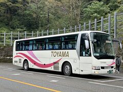 始発の新幹線に乗っても、世界遺産バスの始発には
乗れないので、時間の都合上、
五箇山の相倉集落はスキップ。
高岡駅から、約2時間半ほどで、菅沼集落に到着。
バス停の反対側に渡り、庄川沿いに下ったらすぐです。