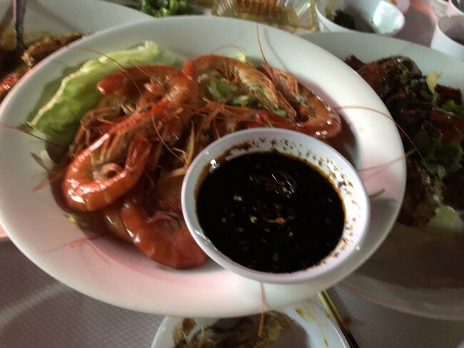 茹でたエビ。新鮮で美味しい。