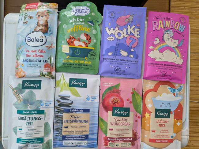 クナイプを含めた入浴剤、日本とほぼ変わらない価格帯設定だった。<br />セールになっているものは多少安い、円安が予想以上に進行しています。