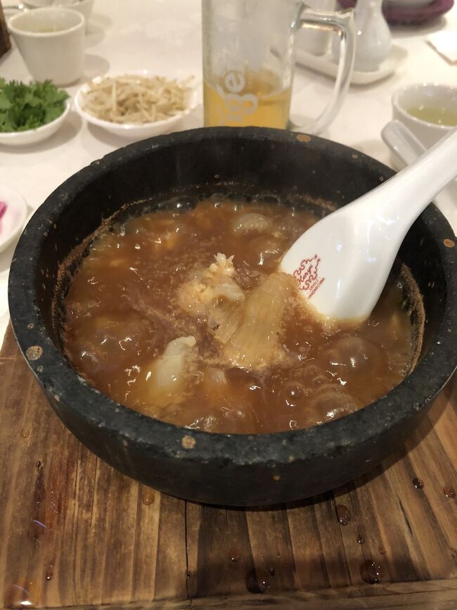 同じく東海潮州酒家のフカヒレスープ。フカヒレってこんなに美味しいのだと実感できます。自信を持ってお勧めできる一品です。