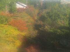ロープウェイに乗り換えて大涌谷へ
ガラスが曇ってるんですよね
紅葉には、まだ早い