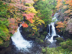 はい、竜頭の滝＼(^o^)／
 少し紅葉していました♪
日光エリアでは、ここの辺りが一番早いと言われているそうです