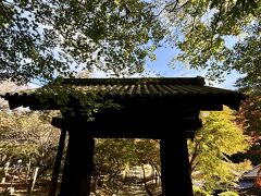 黒門と紅葉のコントラストが美しいと言われる名所だけど、葉の色付きには早かった。