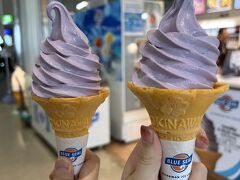 ﾀﾞﾌﾞﾙﾂﾘｰbyﾋﾙﾄﾝ那覇首里城で朝食後チェックアウト、タクシーで那覇空港へ那覇空港でいつものブルーシール紅芋ソフトクリーム