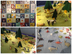 近くにどこかスポットがないかと検索して、「おりがみ会館」まで歩くことにしました。

壁一面に敷き詰められた折り紙の作品や、動物や水の生き物たち。

