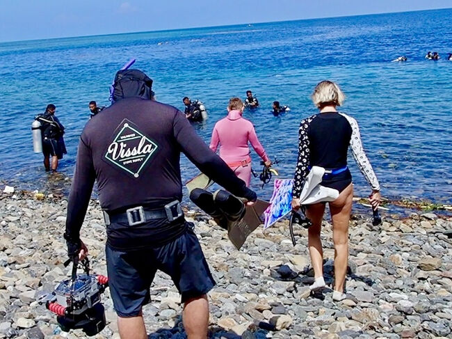 準備が出来たら海に入ります。<br />(掲載許可済み)