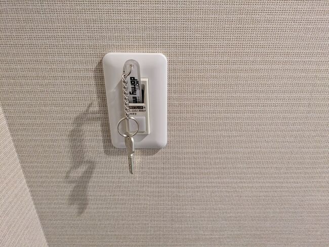 室内の照明は、カードキーではなく差込みタイプで、点灯させます。