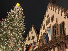 やっと来ました、レーマー広場！
ドイツの建物に囲まれてクリスマスツリーといくつものストール