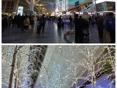 仕事を早退して羽田へ向かいました。
夜遅い便だけど空港には人が多くて、インバウンド増加を実感します。

今年はクリスマスイルミネーションを見に行けなかったので、少しだけその気分を今頃味わえました。
