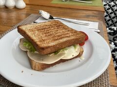 欧米人のまねしてサンドイッチ作成。