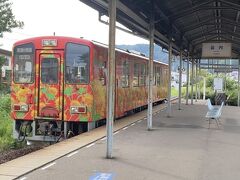 熊野大社の最寄り駅「宮内駅」に到着。
かわいい電車でした～(^o^)