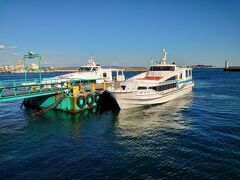 左側の船でした(^^)

期間限定情報になりますが、我々が訪れた時、師崎港駐車場が工事中のため停められる台数が少なく、かなり遠い臨時駐車場に停めてシャトルバスで運んでもらうか、港近くの便乗商法の駐車場屋に有料で停めるか、の選択を迫られました(-_-;)

１泊千円だから、普通に面倒くさくない方を選ぶw