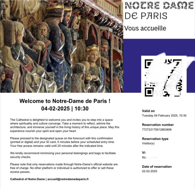 明日の10:30の予約券です<br />メールでも送られてきます<br /><br />5分前の来場<br />ID持参(パスポート？)<br />荷物は最小限