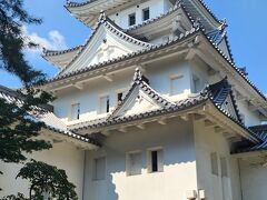 石段を数分登っていくとある大垣城

4層の天守があるのは全国的にも珍しいものなんだそうです

１５３５年に築城されたと伝えられていますが昭和２０年の大垣空襲で消失、昭和34年(1959年)に再建されたそうです
小さいですが青空に白壁が映えます