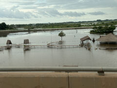 つばさ橋からの眺め。いいですね、雨季のカンボジアの風景。これを見たかったのです。
つばさ橋については、日本のODAで・・・的な話はwikiさんでご覧ください。でも現地の人で、この橋を見て「すごい！こんな橋が作れる日本という国と関わる仕事がしたいと思った！」という人、意外と多いんですよ。
