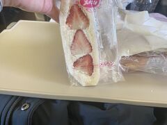 やっぱり新幹線遅延してる、、、おまけに予約便は運休。
仕方なく仙台経由で山形に行くことに、、、
今日の夜は樹氷クルーザー予約(17時)してるから、まず、JTBに連絡すると、蔵王ロープウェイに聞いて欲しいとの事で、連絡してみると、18時の便なら振り替えてくれるとの事で、急いで自由席のある新幹線に飛び乗る。
また、波乱の旅になりそーう
お昼は、各々好きなお弁当などチョイス
私は、メルヘンの生いちごサンド700円ちょっと。
生クリームが甘くなくてわたし好み。
夫は、牛めし弁当1400円