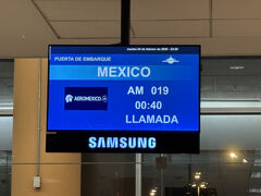 リマからメキシコシティ行きのアエロメヒコ19便に乗ります。
予定より出発が30分ほど早まっていました。