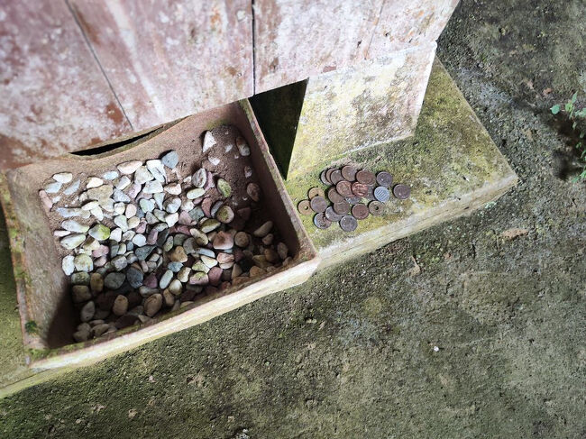 これだけお賽銭が置いてあるってことは実はそこそこ人来てるね。