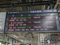 おはようございます。
旅の始まりは仙台駅。
２月半ばの土曜日。前日までは冬型の天気でしたが穏やかな週末になる予報です。
９時２２分のはやぶさ１０６号で出発します。