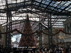 9時開場で8時半前にディズニーランドへ到着すると、ゲート前にはとぐろを巻いた行列が！
何とか最後尾に並び、結局入場できたのは9：20頃でしたでしょうか…。
いきなりの混雑洗礼です＞＜

大きなクリスマスツリーが出迎えてくれました。