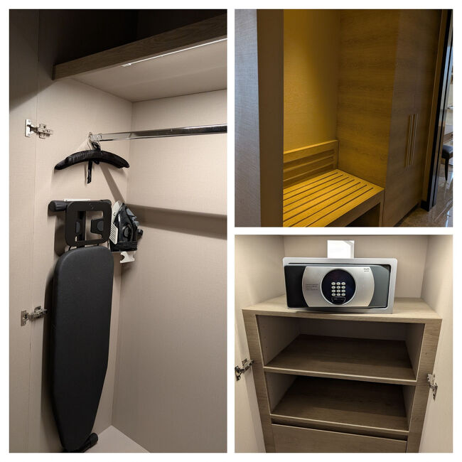 さすがに、ベラッジオと比較すると劣りますが、それでも広いスーツケース置き場、セーフティボックス。ありえなく広いクローゼット等を見ると、スイートを取って良かったなと思いました。