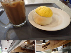 Keng Wan Hing cafe でパイナップルパンとコーヒーの朝食

