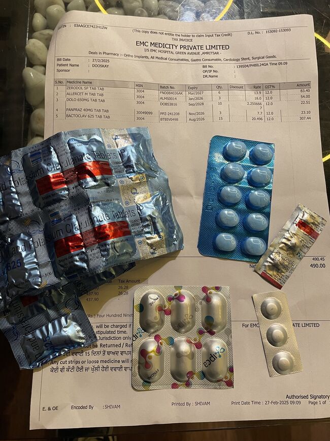 保険のおかげでLINE通話の通訳が付き、安心感がある。<br />症状を伝えると、はい風邪だねとなり、薬が出て終了。抗生物質や解熱剤、消炎剤など。いちおう喉を見るとかの診察もしてほしかったが……