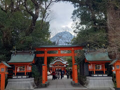 開聞岳の近くにある枚聞神社。
ひらきき神社って読むそうです。読めませんよね。

ご神体は開聞岳です！って感じの参道、わかりやすい構図。
宿ってますね。そして祀ってます。

