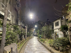 かつて都電が走っていた跡の四季の路を歩きます。