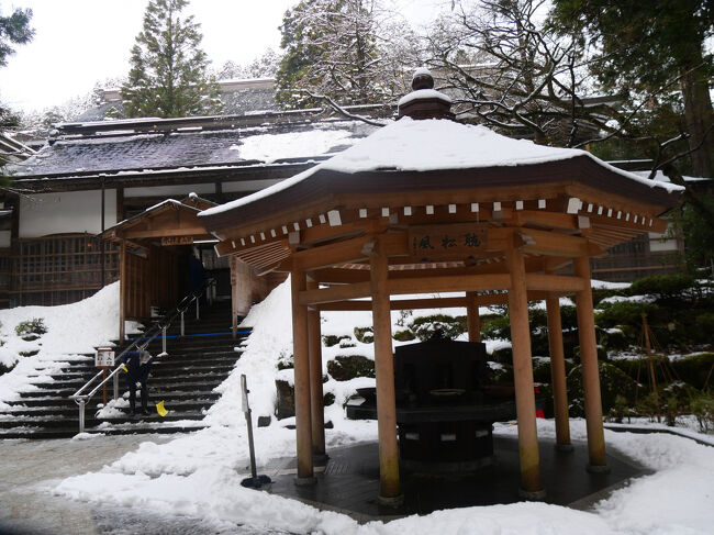 外に出てきました。<br /><br />通用門の石段横にある八角形の手水舎です。