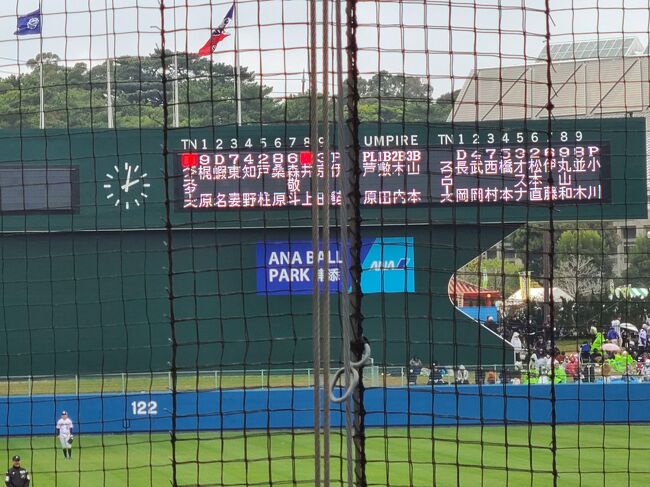 主力選手は2打席ほど立つとベンチに下がったため、試合開始1時間後はファームのようなメンバーになりました。