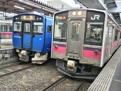 というわけで「秋田駅」からモーニング☆

秋田駅から普通列車に乗車。
まずは大曲(おおまがり)へ。
