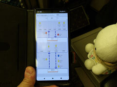 東京を出発して品川へ。
新幹線の現在位置がＨＰで分かるのが面白い(´艸｀*)。

東海道新幹線って、ホントにすごい本数で走らせていることが分かります。