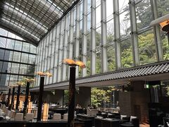 レストランゾーンへ。
高い天井、緑いっぱいのカフェPandora