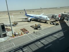 慌ただしくゲートへ。
長距離便用の787-9だったので、プレエコがある機材でした。勝手に我々５人ともプレエコのシートにアサインされていました。プレエコ全部で１０席しかないのに。
