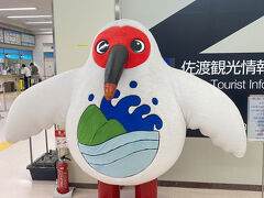 ほとんど揺れずに1時間ほど乗船し佐渡島の両津港に初上陸！サドッキーがお出迎え。