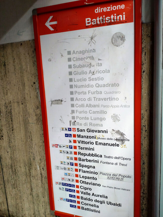 ローマの地下鉄は、案内が非常にわかりやすいです。<br />列車内ドア付近での、スマホ検索注意。ドアが閉まる瞬間にスラれて持って行かれます！