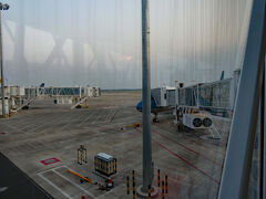 シェリムアップ国際空港ではゲート横づけでしたので、ブリッジを渡ってターミナルに入りました。