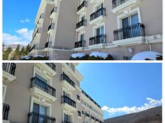 途中雪道を慎重に進みながら、、
チェーンも搭載していましたが、
なんとかチェーン無しで、たどり着きました。
エクシブ山中湖。(翌日撮影)