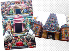 近くなんで、
寄っておきましょう（失礼）
スリ マハ マリアマン寺院。

1873年に創建された
ヒンドゥー寺院です。

22mという高さを誇る
極彩色のゴープラムが圧巻。

ほー。と見あげつつ、
中へ入るには靴を脱がなくちゃ、
なのでパス。