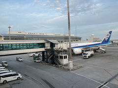 18:39に海側の滑走路に着陸。
18:49にターミナルに到着した。空はまだ明るい。

ボーディングブリッジに出ると、ものすごい湿気に驚く。