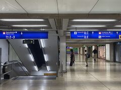 フランクフルト空港に到着。早速電車で市内へ。

真っ直ぐ行くと Long Distance Trains (ICE)
階下のプラットホーム 2-3が Regional Trains (Sバーン)

下だな、と行きかけたところ同年代のマダムに声をかけられる。ワシのキョロキョロが目についた様だ。
　　「ダウンタウン へ行きたい」と伝えると
「それはプラットホーム1番よ　あっちよ　初めての人はよく間違えるの」
と教えてくれた。